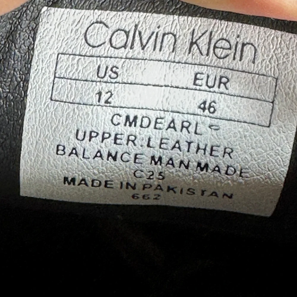 Calvin Klein Derby Shoes Mens 12 Cognac Brown Leather Textured Formal NEW